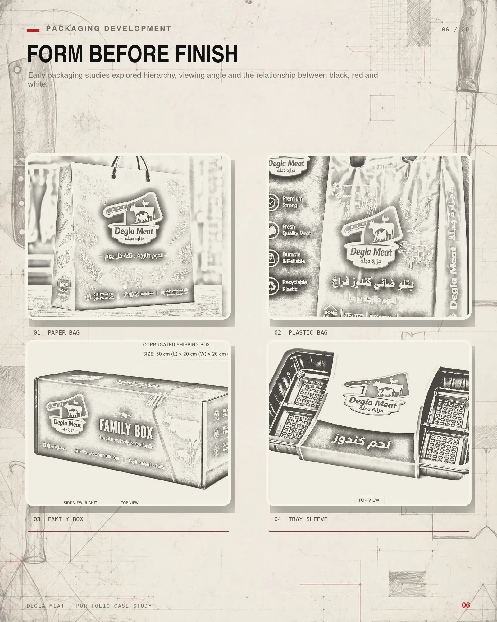 Packaging sketches — early exploration of the pack formats before any of them were built