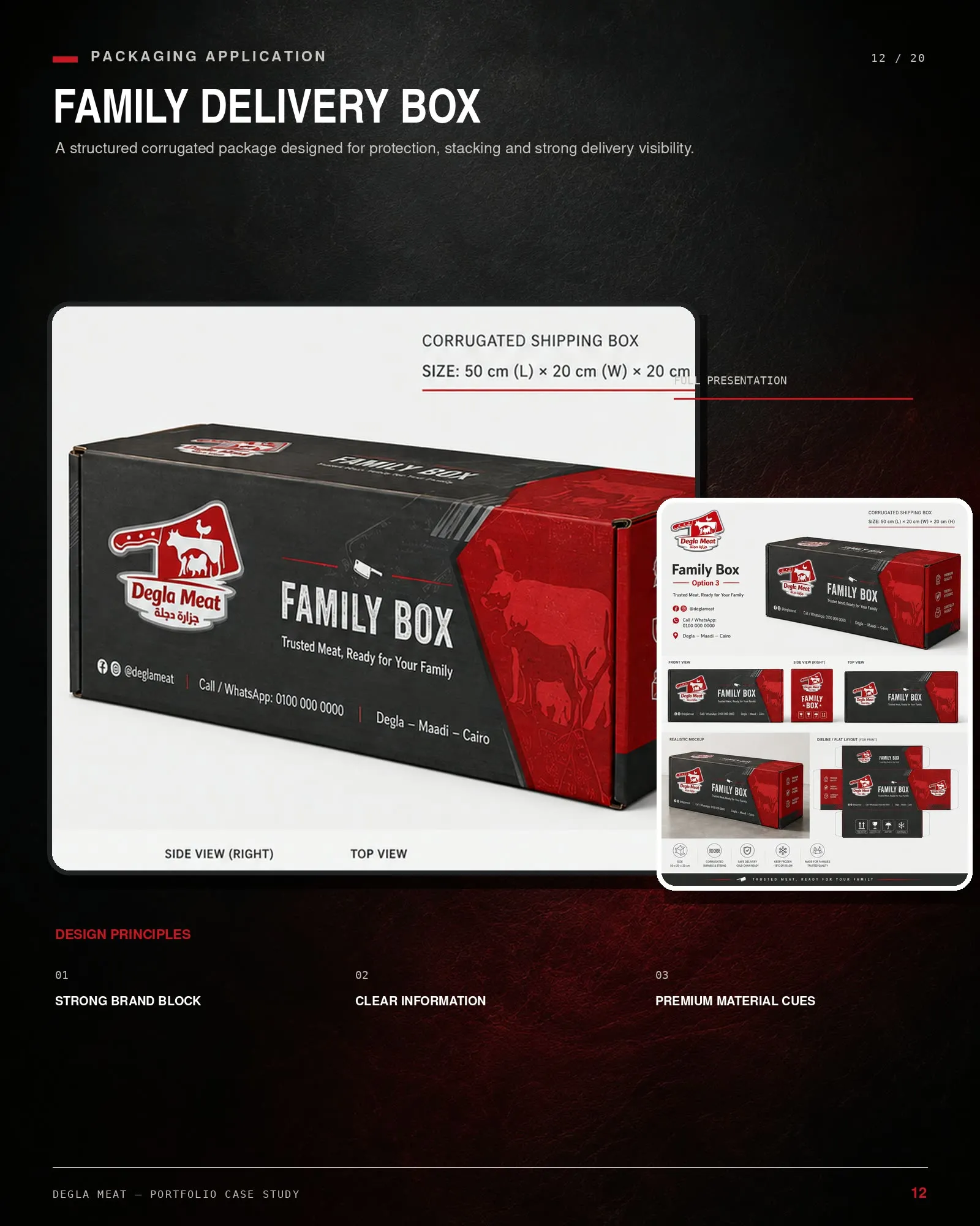 Family box mockup — the largest pack format, carrying the same badge and information hierarchy