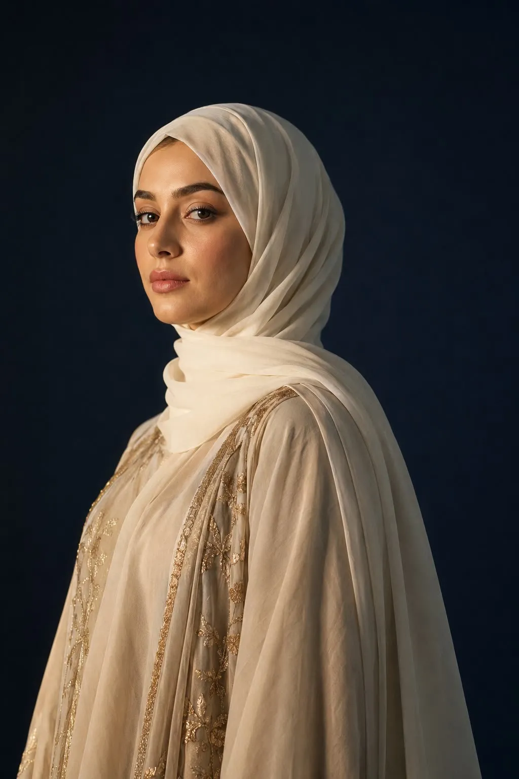 Applied identity across the brand’s photographic direction — warm directional light, tactile fabric detail, calm confident poses